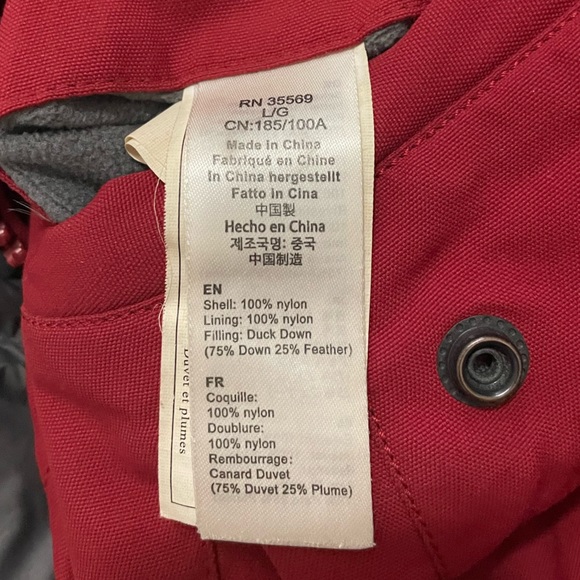 Alpha Industries Duck Down Reversible Jacket - Mens Large Red/Gray - Picture 5 of 6
